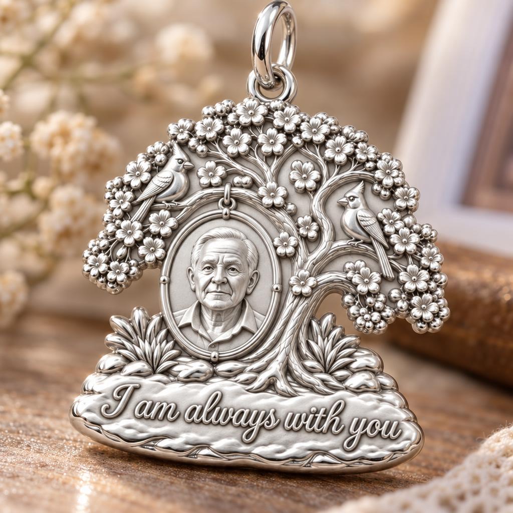 Eternal Presence Tree Charm Bracelet – Personalized Memorial Gift – macro detail of the charm