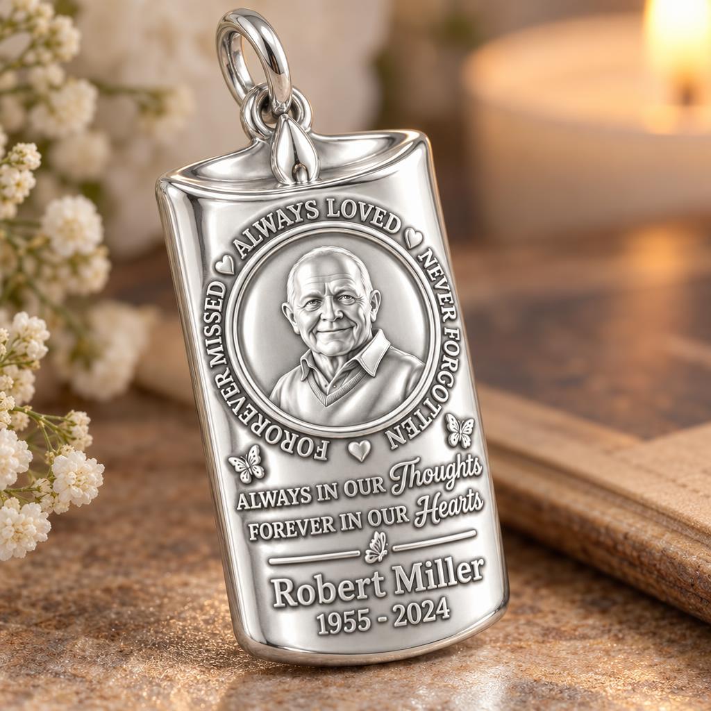 Eternal Remembrance Candle Charm Bracelet – Personalized Memorial Gift – macro detail of the charm