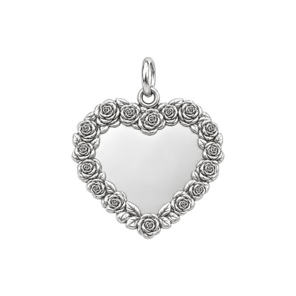 Eternal Rose Skeleton Heart Charm Bracelet – Personalized Couple Gift – back of the charm, engraving area