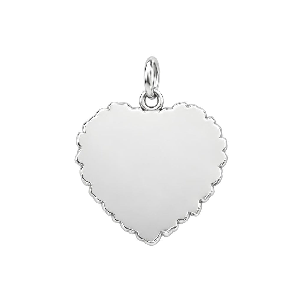 Eternal Rose Skeleton Heart Charm Bracelet – Personalized Couple Gift – back of the charm, engraving area
