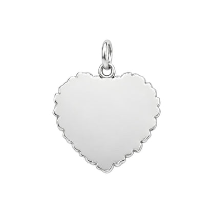 Eternal Rose Skeleton Heart Charm Bracelet – Personalized Couple Gift – back of the charm, engraving area