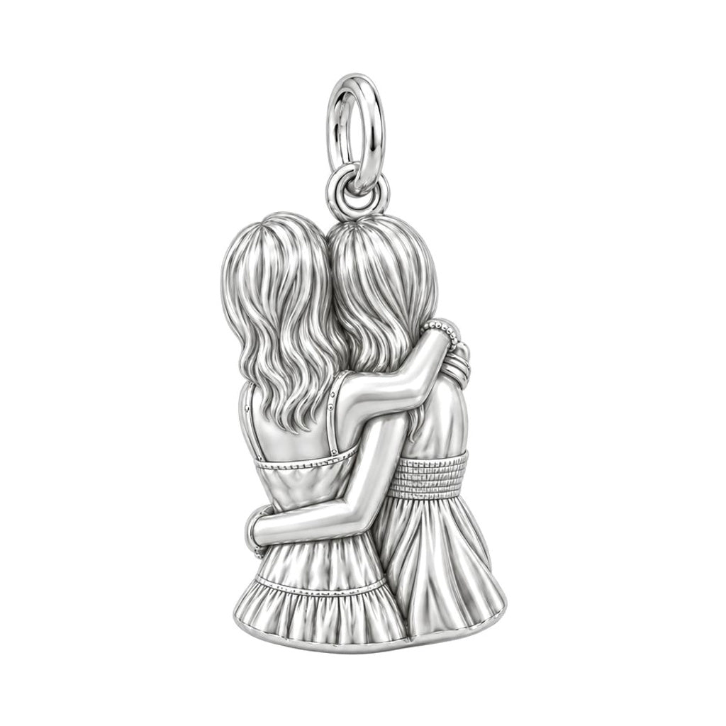 Eternal Soul Sisters Charm Bracelet – Personalized Bestie Gift – back of the charm, engraving area