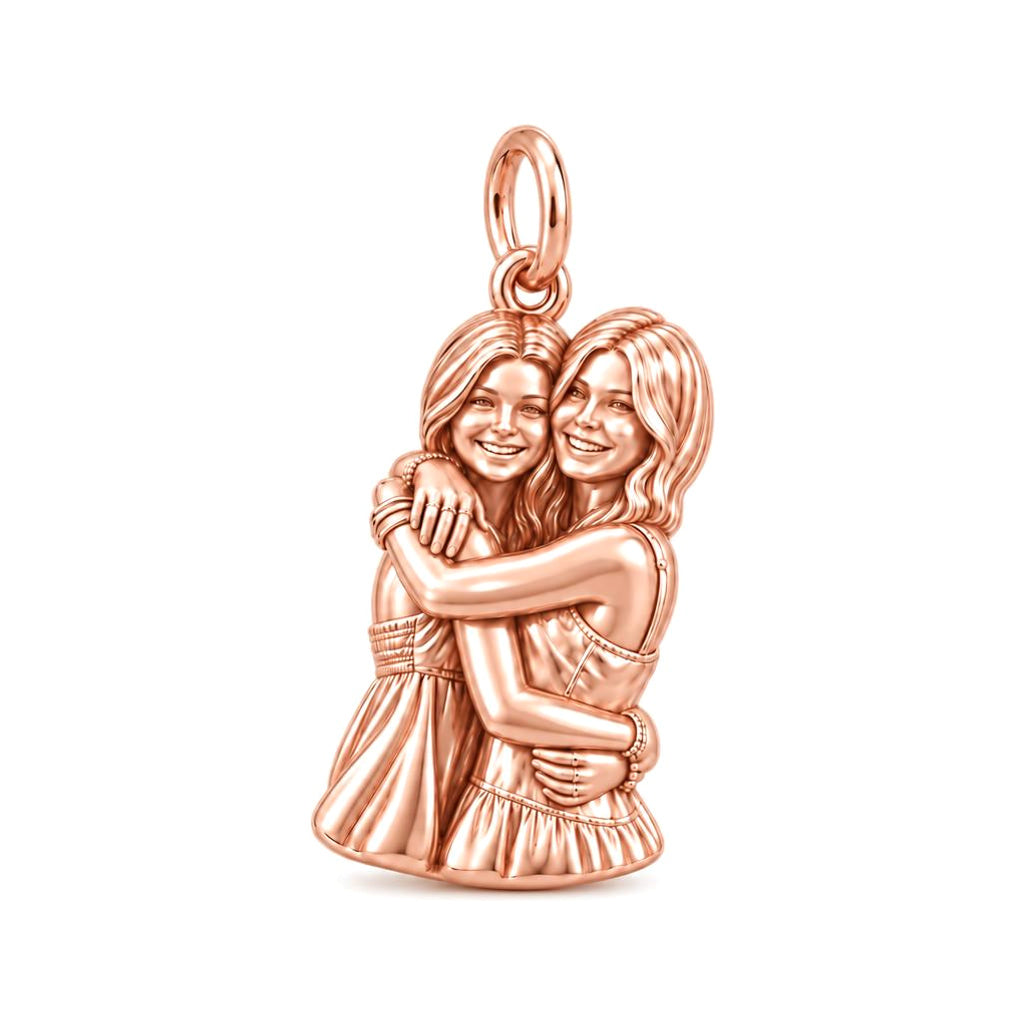 Eternal Soul Sisters Charm Bracelet – Personalized Bestie Gift – rose gold charm, front view