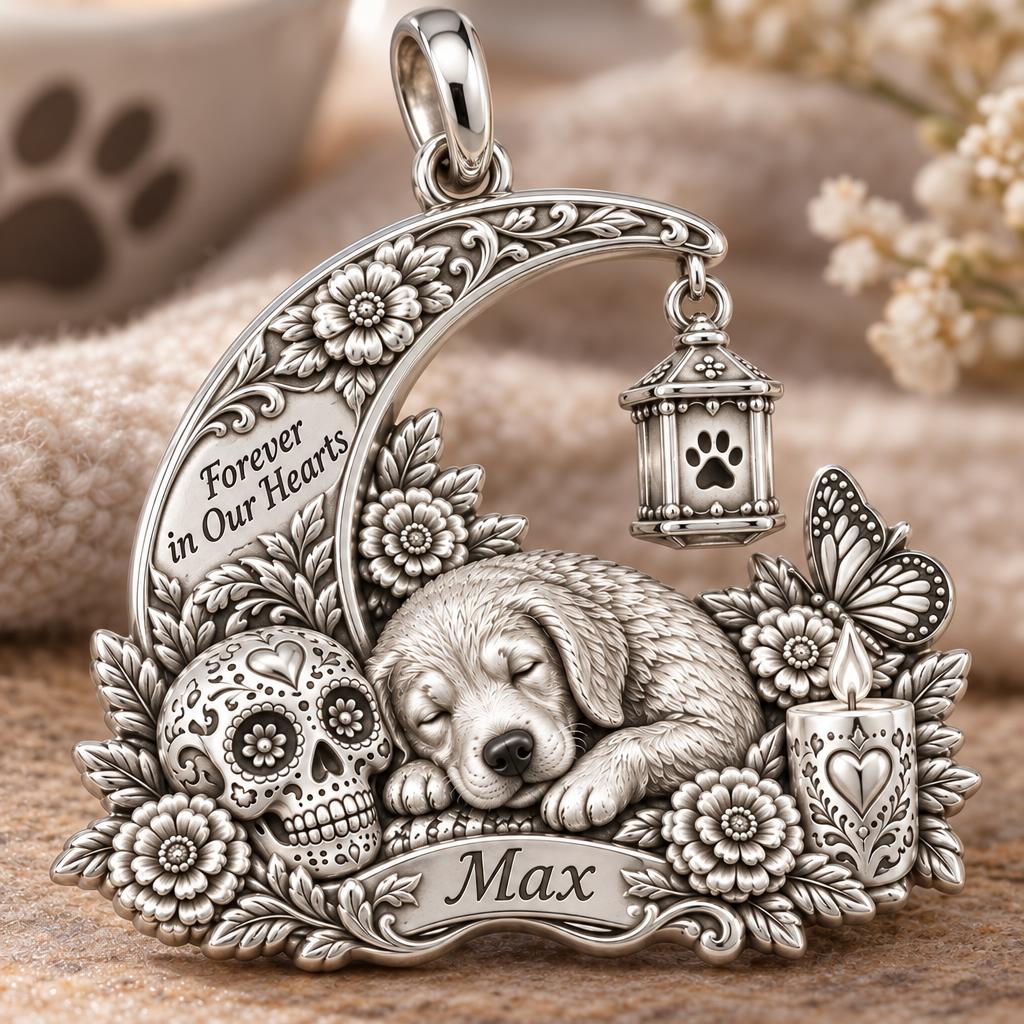 Eternal Spirit Pet Memorial Charm Bracelet – Personalized Dog Mom Gift – macro detail of the charm
