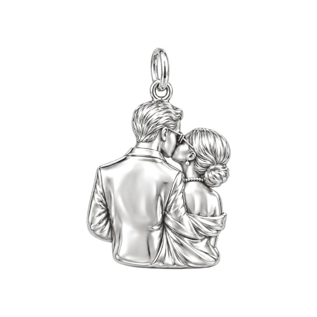 Eternal Toast Photo Charm Bracelet – Personalized Couple Gift – back of the charm, engraving area