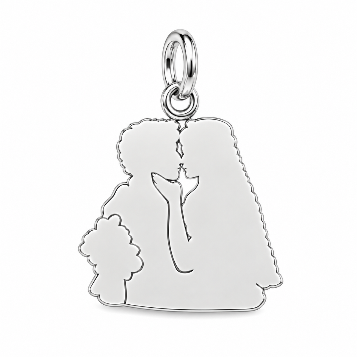 Eternal Wedding Portrait Charm Bracelet – Personalized Couple Gift – back of the charm, engraving area