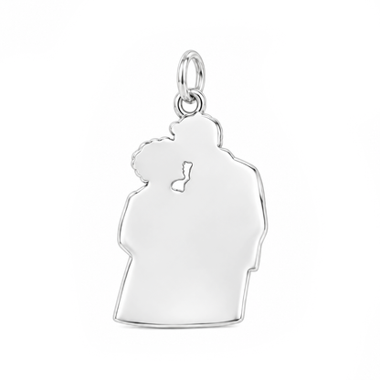 Eternal Wedding Vow Charm Bracelet – Personalized Couple Gift – back of the charm, engraving area