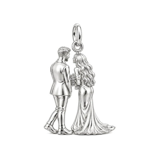 Eternal Wedding Vow Charm Bracelet – Personalized Couple Gift – back of the charm, engraving area
