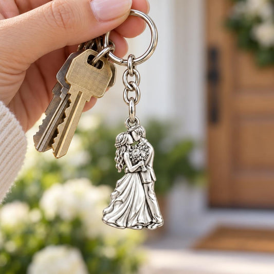 Eternal Wedding Vow Charm Keychain – worn / in use