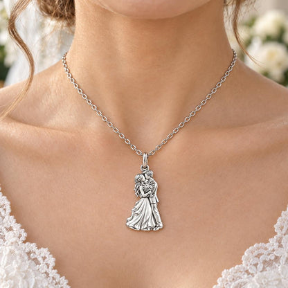Eternal Wedding Vow Charm Necklace Set – worn / in use