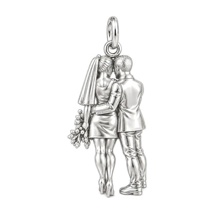 Eternal Wedding Vow Huggie Charm Earrings – back of the charm, engraving area