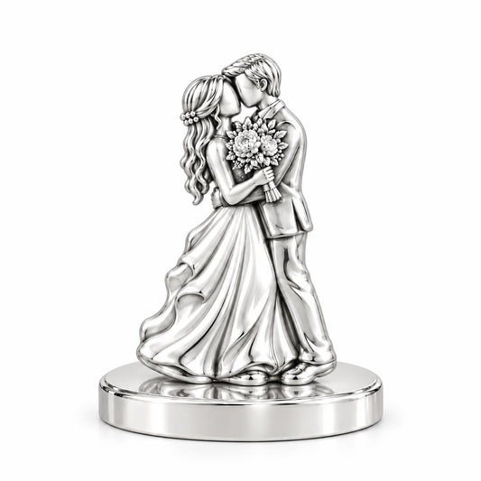 Eternal Wedding Vow Keepsake Plaque – silver, front view