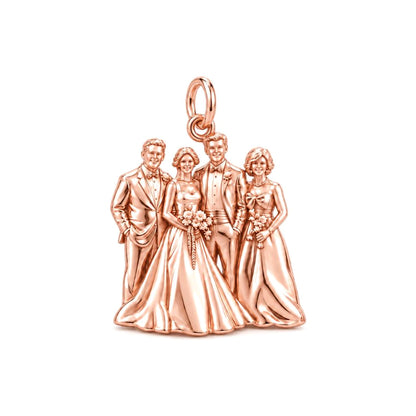 Eternal Wedding Vows Charm Bracelet – Personalized Couple Gift – rose gold charm, front view