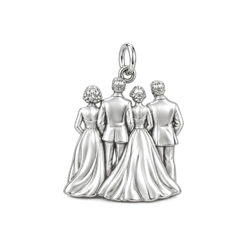 Eternal Wedding Vows Charm Bracelet – Personalized Couple Gift – back of the charm, engraving area