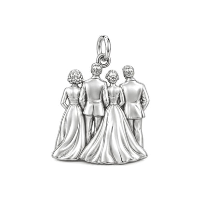 Eternal Wedding Vows Charm Bracelet – Personalized Couple Gift – back of the charm, engraving area