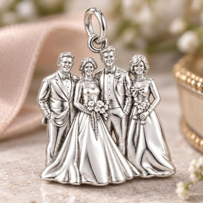 Eternal Wedding Vows Charm Bracelet – Personalized Couple Gift – macro detail of the charm