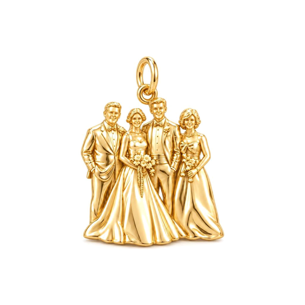 Eternal Wedding Vows Charm Bracelet – Personalized Couple Gift – 18K gold charm, front view