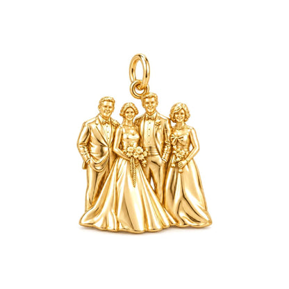 Eternal Wedding Vows Charm Bracelet – Personalized Couple Gift – 18K gold charm, front view