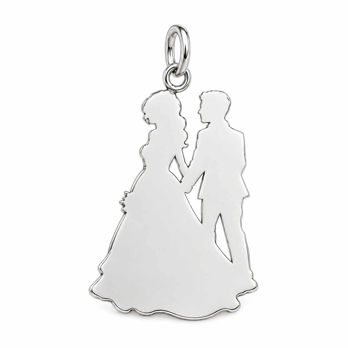 Eternal Wedding Walk Charm Bracelet – Personalized Couple Gift – back of the charm, engraving area