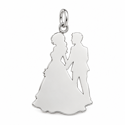 Eternal Wedding Walk Charm Bracelet – Personalized Couple Gift – back of the charm, engraving area