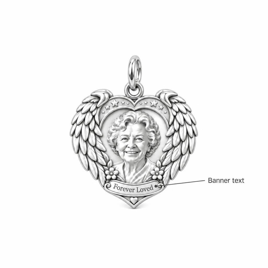 Eternal Wings Memorial Heart Charm Bracelet – Personalized Memorial – personalization guide
