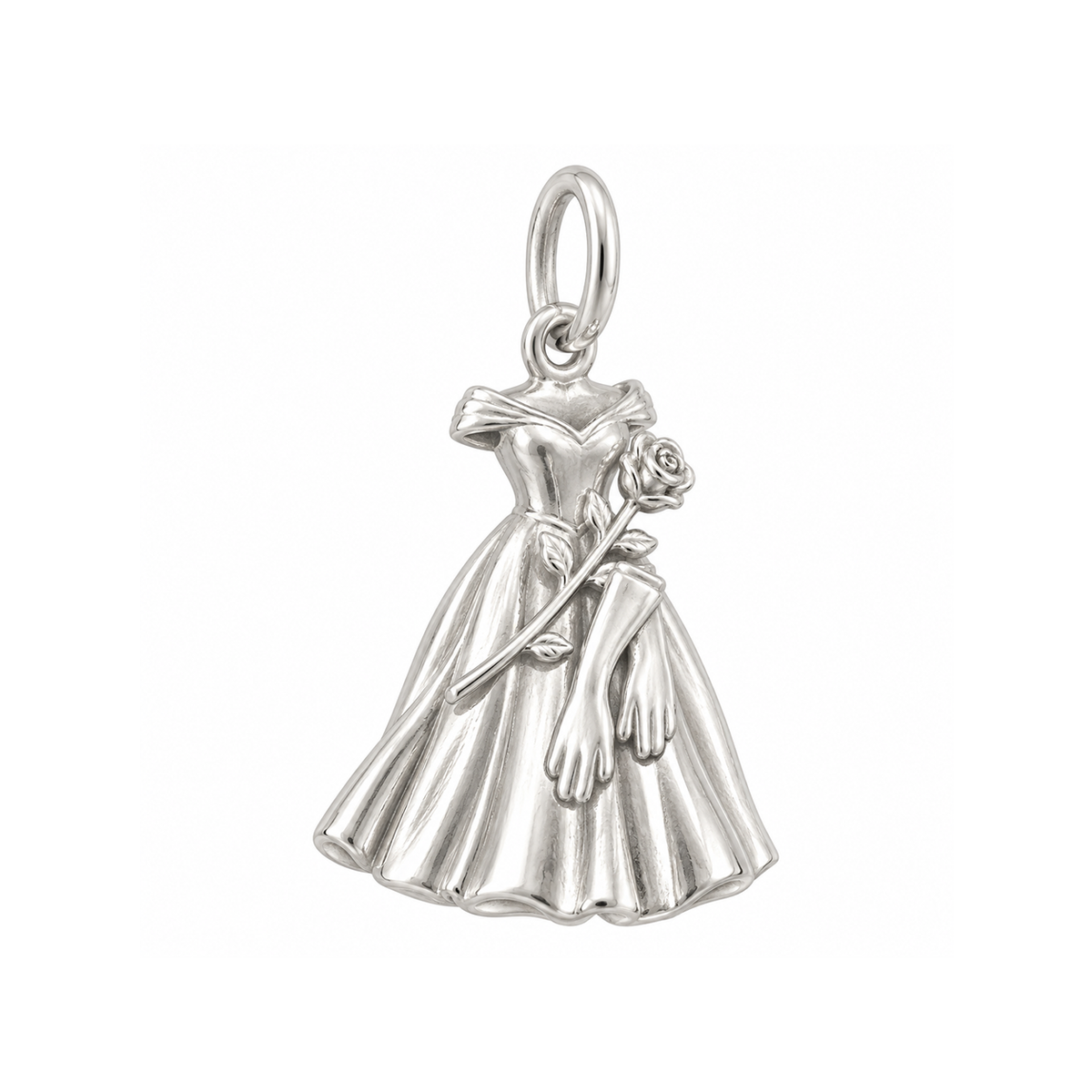 Evening Gown and Rose Charm — Silver — 50-works-silver-20260916-101