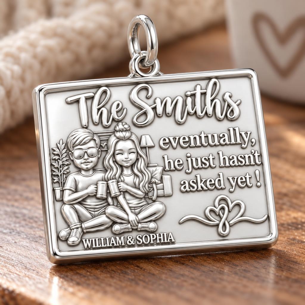 Eventually Asked Yet Charm Bracelet – Personalized Couple Gift – macro detail of the charm