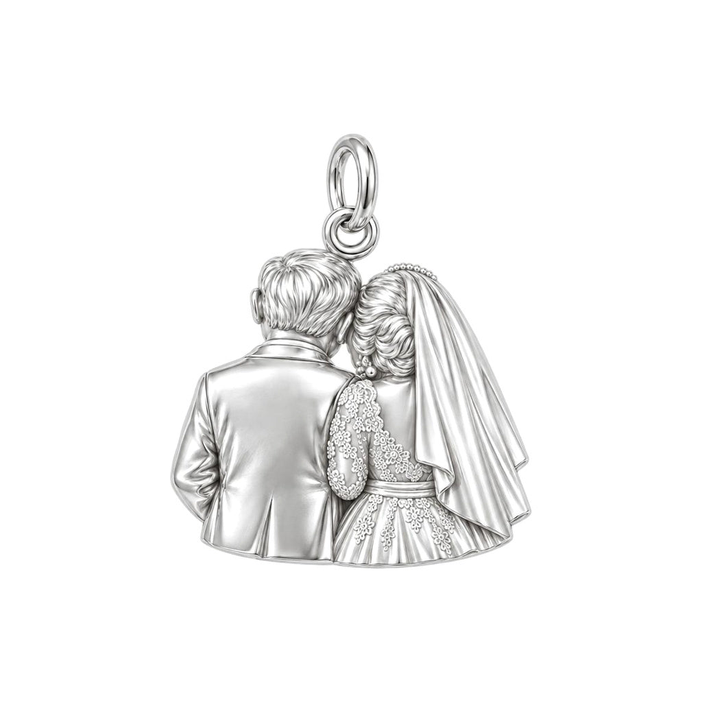 Everlasting Anniversary Couple Charm Bracelet – Personalized Couple – back of the charm, engraving area