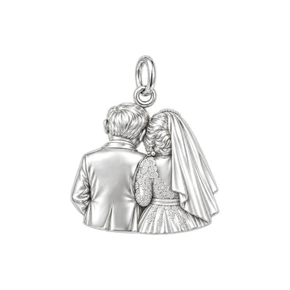 Everlasting Anniversary Couple Charm Bracelet – Personalized Couple – back of the charm, engraving area