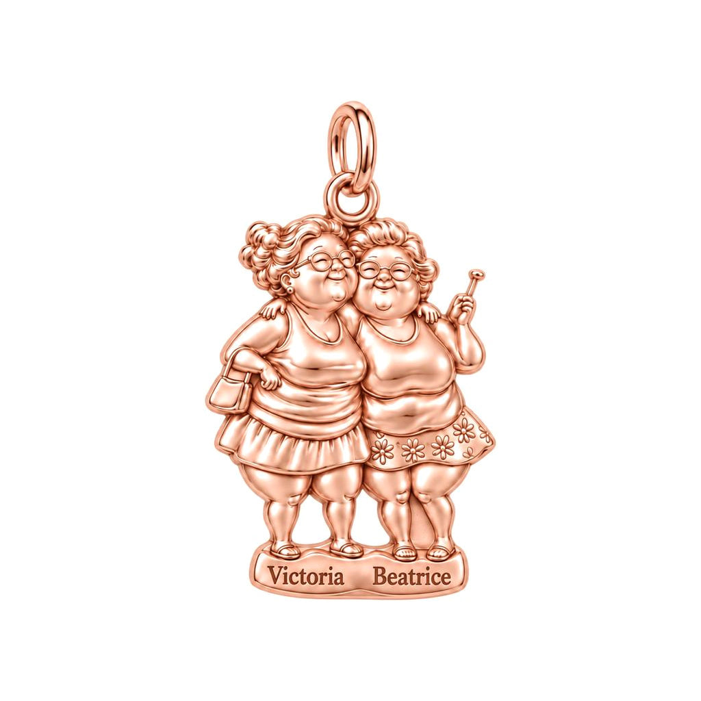 Everlasting Best Friends Charm Bracelet – Personalized Nana Gift – rose gold charm, front view