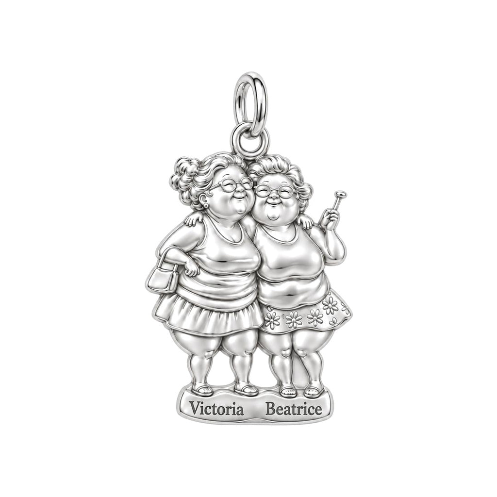 Everlasting Best Friends Charm Bracelet – Personalized Nana Gift – silver charm, front view
