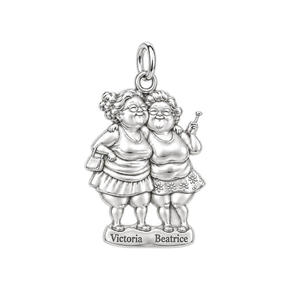 Everlasting Best Friends Charm Bracelet – Personalized Nana Gift – silver charm, front view