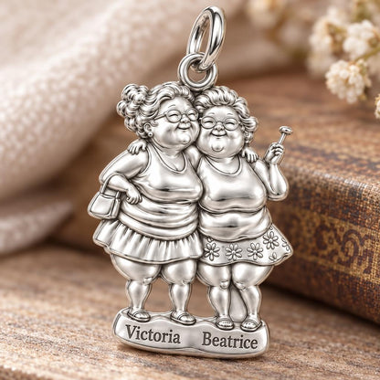 Everlasting Best Friends Charm Bracelet – Personalized Nana Gift – macro detail of the charm
