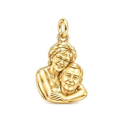 Everlasting Embrace Charm Bracelet – Personalized Couple Gift – 18K gold charm, front view