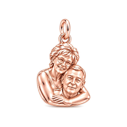 Everlasting Embrace Charm Bracelet – Personalized Couple Gift – rose gold charm, front view
