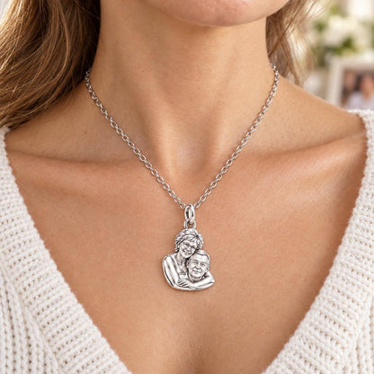 Everlasting Embrace Photo Charm Necklace Set – worn / in use