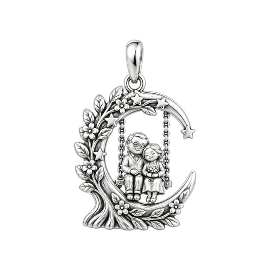Everlasting Love Moon Swing Charm and Polyester Cord Bracelet Set