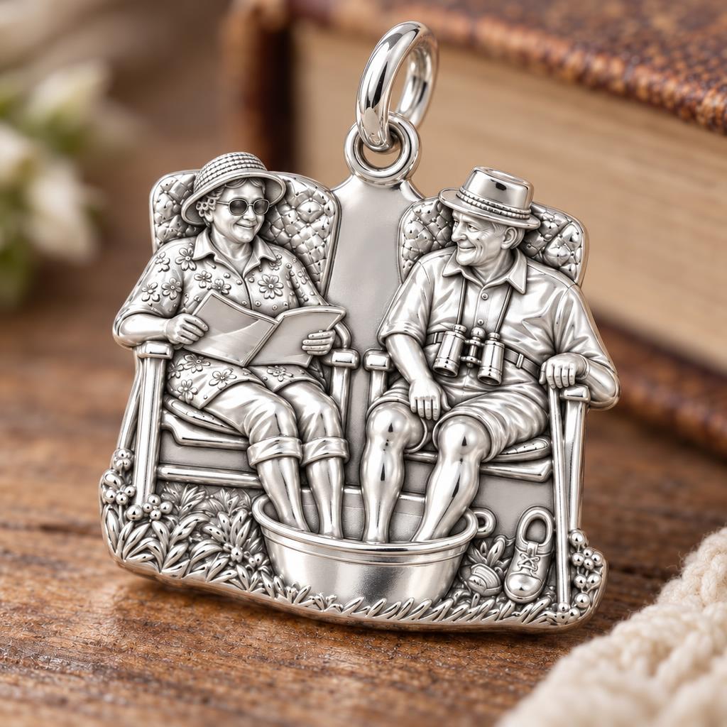Everlasting Love Porch Chairs Charm Bracelet – Personalized Couple – macro detail of the charm