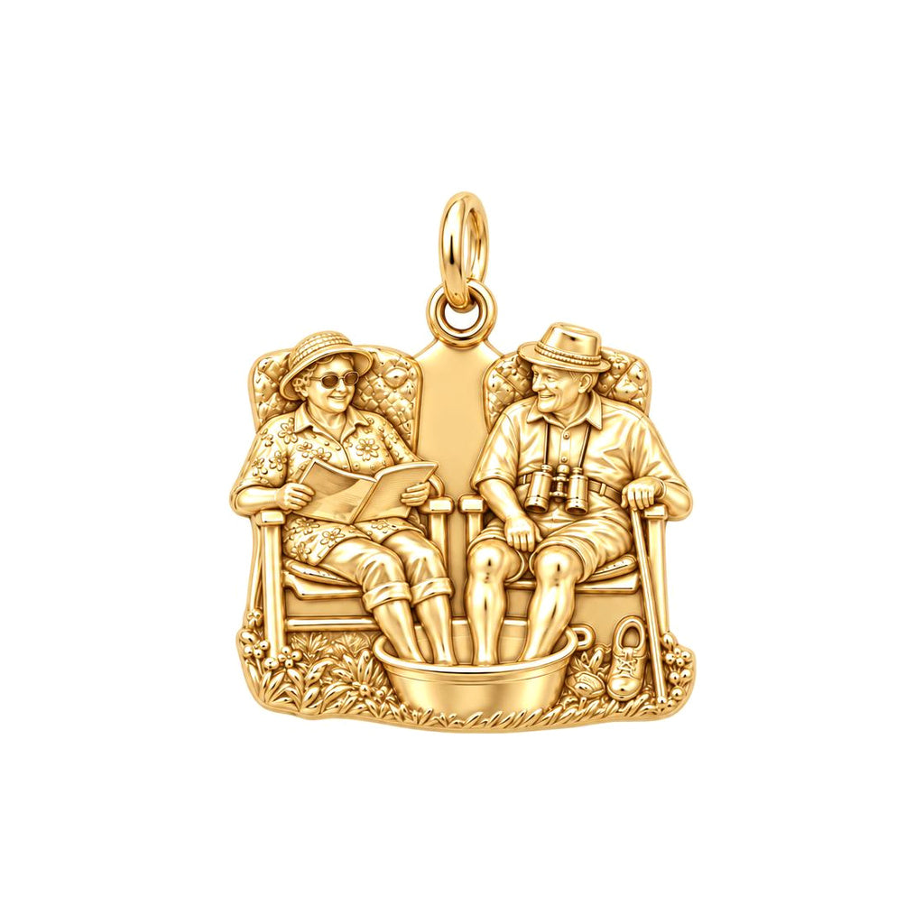Everlasting Love Porch Chairs Charm Bracelet – Personalized Couple – 18K gold charm, front view