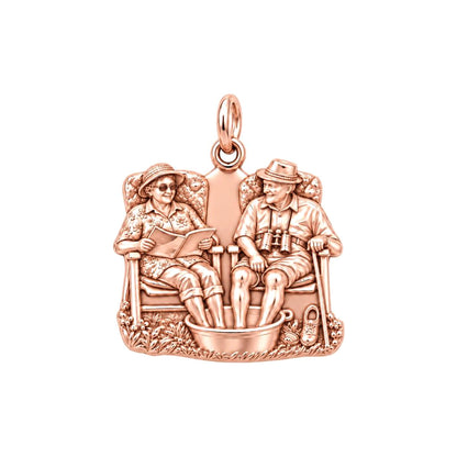 Everlasting Love Porch Chairs Charm Bracelet – Personalized Couple – rose gold charm, front view