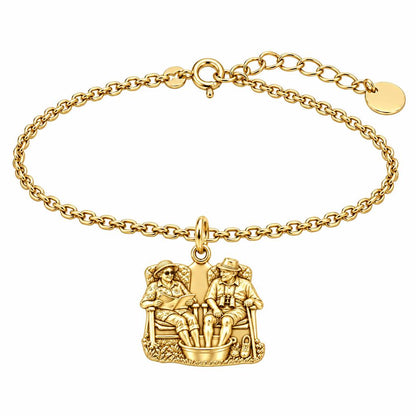 Everlasting Love Porch Chairs Charm Bracelet Set – 18K gold, front view