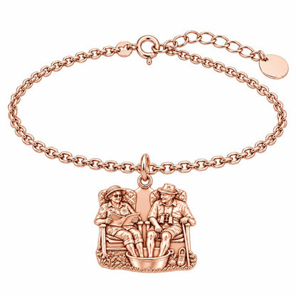 Everlasting Love Porch Chairs Charm Bracelet Set – rose gold, front view