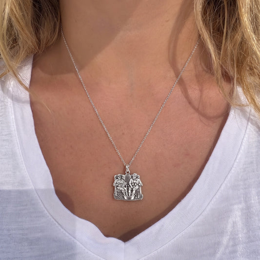 Everlasting Love Porch Chairs Charm Necklace Set – worn / in use