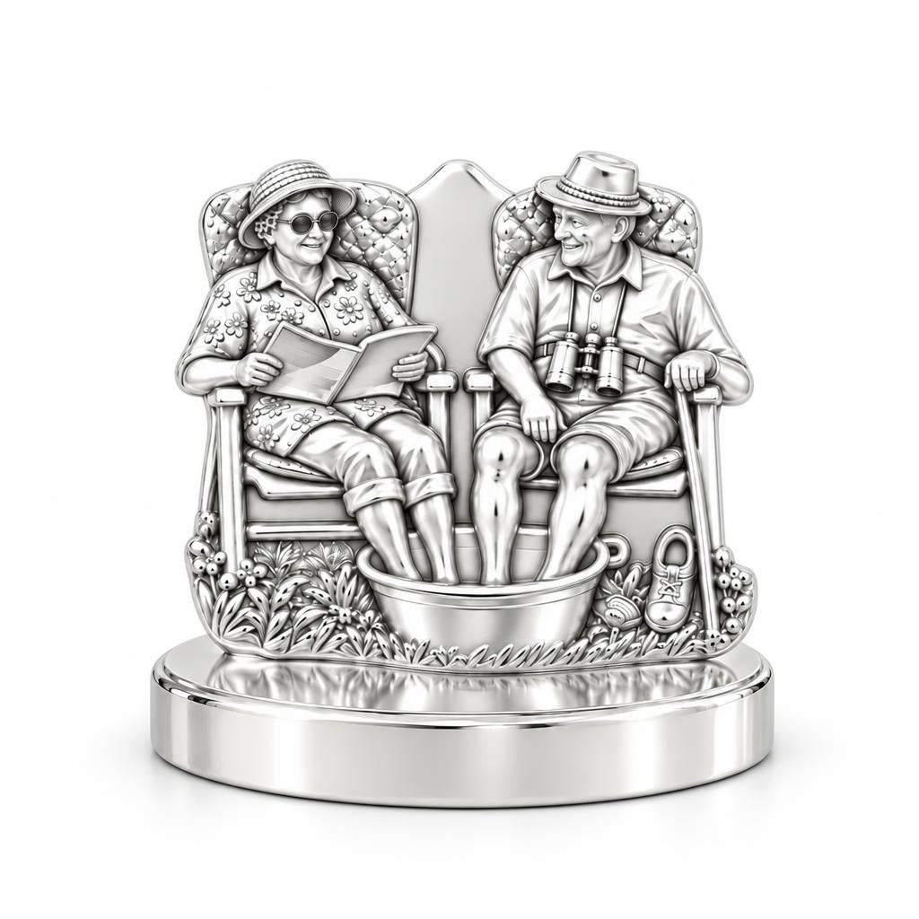 Everlasting Love Porch Chairs Keepsake Plaque – silver, front view