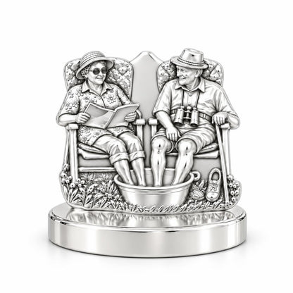 Everlasting Love Porch Chairs Keepsake Plaque – silver, front view