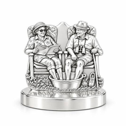 Everlasting Love Porch Chairs Keepsake Plaque – silver, front view