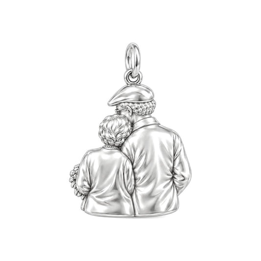Everlasting Love Portrait Charm Bracelet – Personalized Couple Gift – back of the charm, engraving area