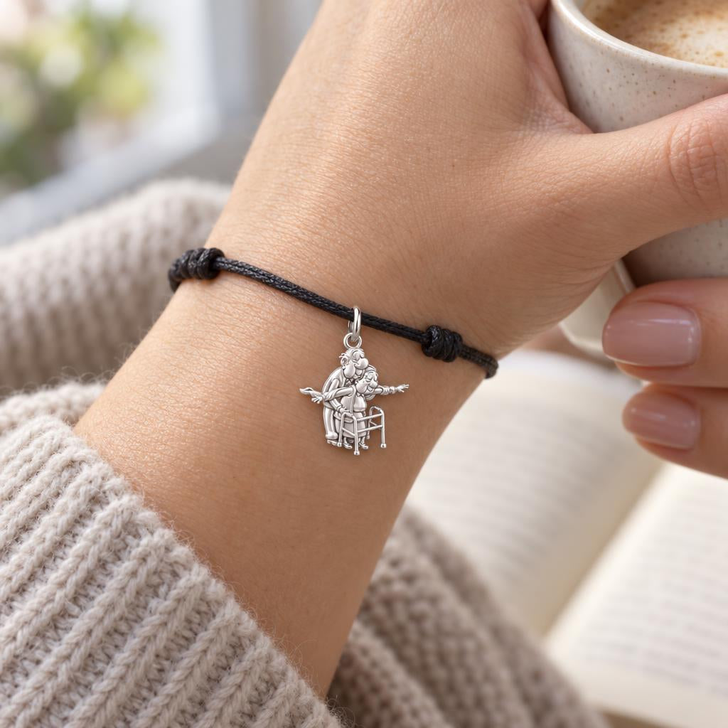 Everlasting Love Titanic Pose Charm and Polyester Cord Bracelet Set