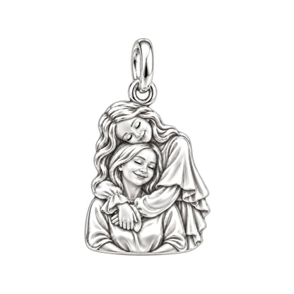 Everlasting Motherly Embrace Charm Bracelet – Personalized Mom Gift – silver charm, front view