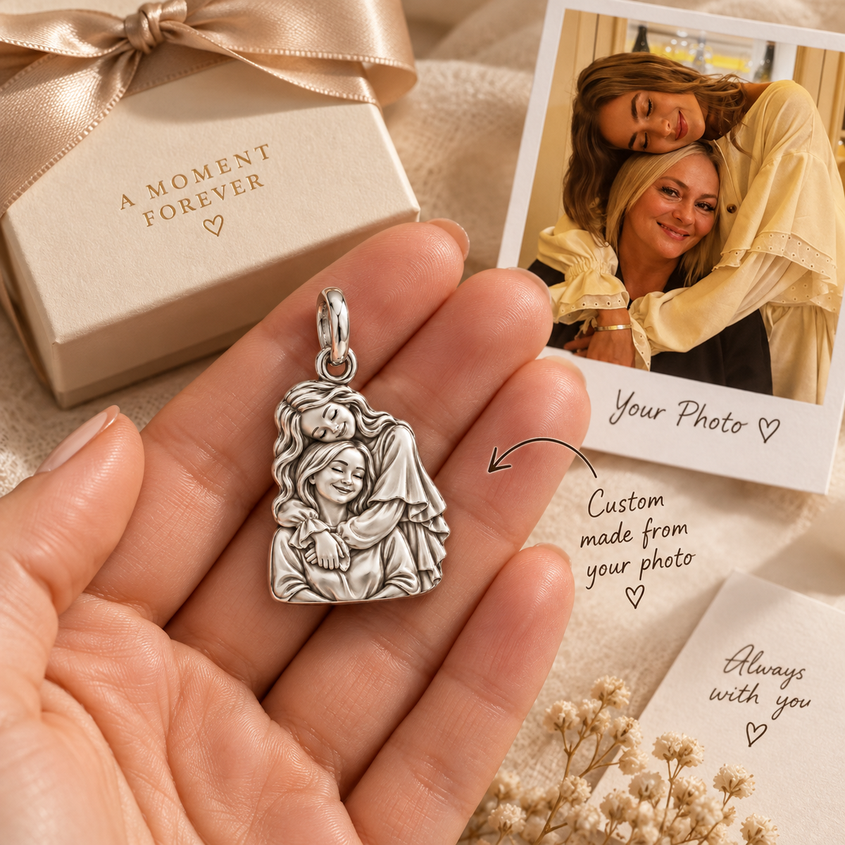 Everlasting Motherly Embrace Charm Bracelet – Personalized Mom Gift